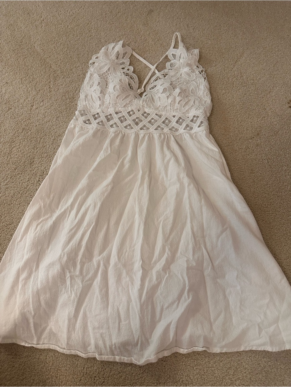 SHEIN White Lace-Top Mini Dress